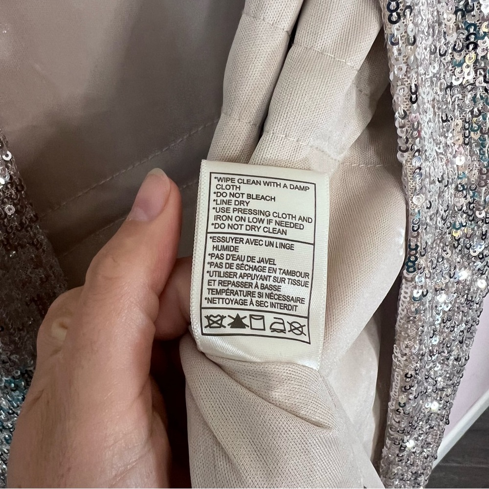 BB Dakota Silver Sequin Blazer/Duster Open Long Cardigan - Picture 5 of 13